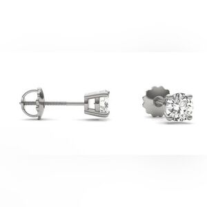 NWT .50 Carats Elegant Moissanite & 925 Sterling Silver Screw Back Stud Earrings